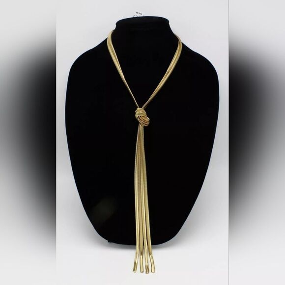 NWT Gold Knotted Snake Chain Necklace by INC. - Picture 1 of 2